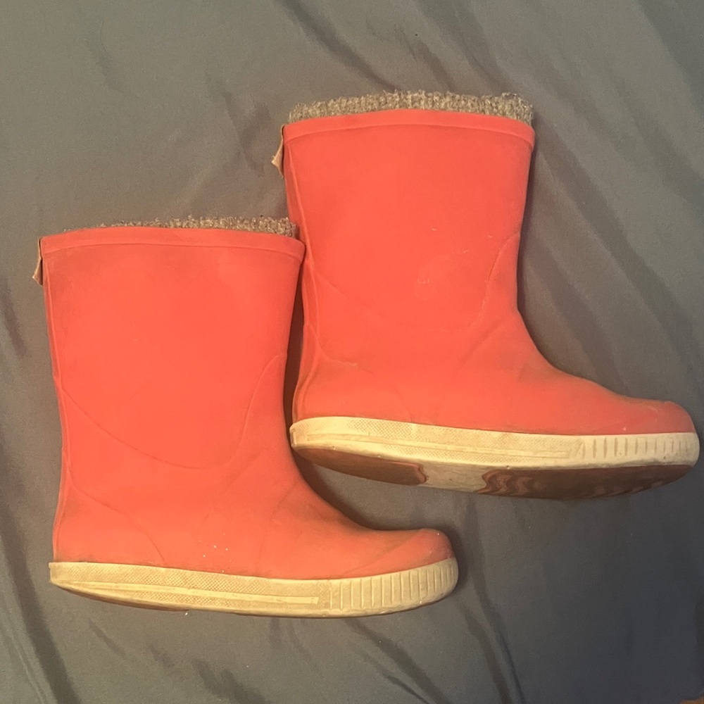 Pink Rubber Boots with Winter Liners
